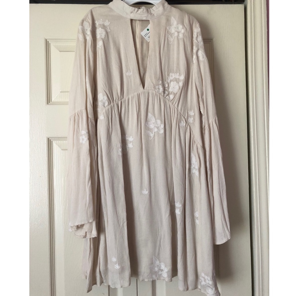 Boho Embroidered Cream Dress